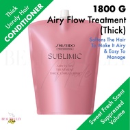 Shiseido Professional Sublimic Airy Flow Treatment 1800g (Thick Unruly Hair) - Tame Frizz Gentle Conditioner • Natural &amp; Easy to Manage Hair • Soft &amp; Airy Movement