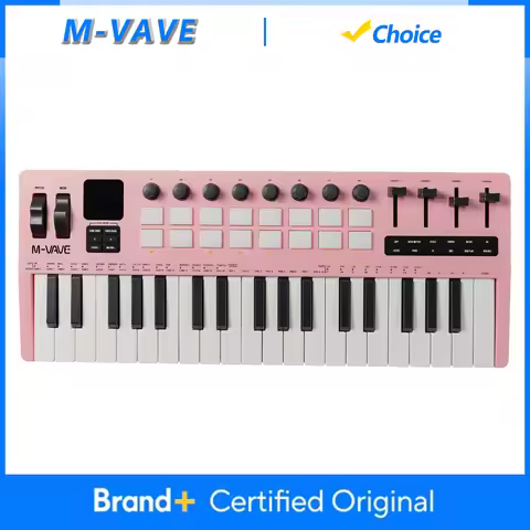 M-VAVE SMK-37 PRO MIDI Keyboard Supports Wireless Connection to Multiple Systems 16 Drum Pads Sound