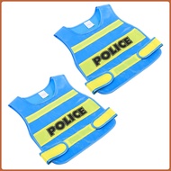 👗 2pcs Vest Polis Kanak-Kanak Kostum Polis Kanak-Kanak Untuk Main Peranan