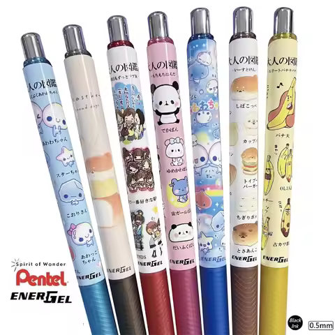 1pcs Pentel BLN75 Cartoon Limited Panda Bread Dog 0.5mm Black Refill Gel Pen Japanese Stationery Stu