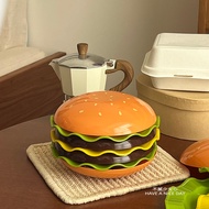 [7-Piece Set] Cute Burger Fruit Plate Household Tableware Dish Plate Spit Bone Butterfly Children's 