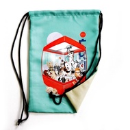 可以減少全球變暖的束帶袋，貓圖案，廣口瓶，狗，抓斗櫃，前，後，帆布，便於攜帶。