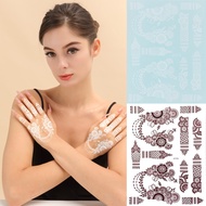 Indian Henna Tattoo sticker White brown Water Transfer Sticker Waterproof Temporary Fake Tattoos For
