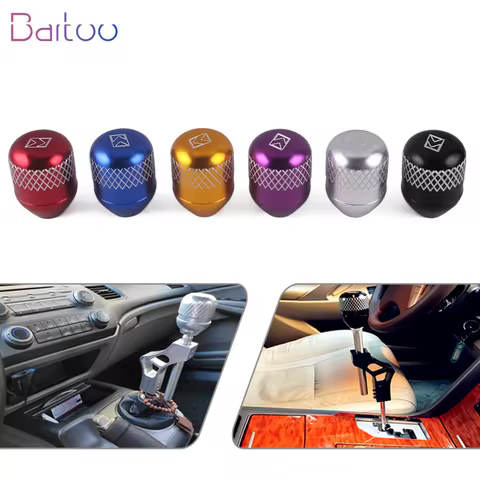 New M10x1.5 Aluminum White Engraved Mark Thread Billet Gear Shift Knob Gear Stick Head Shifter Lever