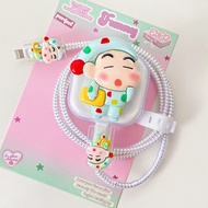 Crayon Shin-Chan Charger Protector Case Set 20W Soft Charger Case Cable Protector for iPhone 20W Cha