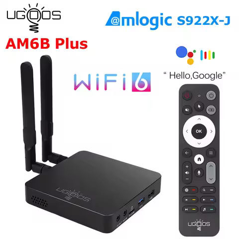Original UGOOS AM6B Plus Android 9.0 TV Box S922X-J 2.2GHz 4GB 32GB WiFi 6 1000M LAN Bluetooth 4K Sm