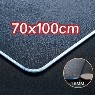 (1.5mm Frosted Rectangular Rounded Corner) PVC Tablecloth Soft Glass Dining Table Mat Transparent Ta