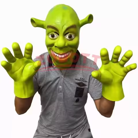 Spot Green Shrek Mask Halloween Mask Movie Makeup Ball Mask Carnival Mask Latex Realism Animal Horro