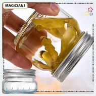 MAGICIAN Mason Jars with Sliver Lids, Microwave Safe Round Transparent Glass Canning Jars, Food Grad