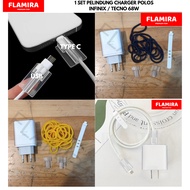 1 Set of Infinix tecno 68W/90W Cable Protectors Protective Sleeves for Fast Charging Adapters | Cabl