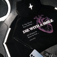 Reflective Distro Hoodie Die With A Smile Glow Design Unisex Men Women By One Billionaire HF240B