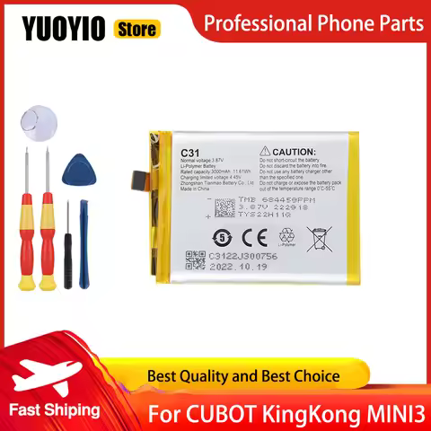 100% New Original For Cubot KingKong MINI 3 Smartphone Battery 3000mAh High Capacity Replace Parts