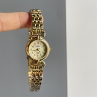 Quartz Pointer Type Round Watch Female ins Steel Band Gold Watch