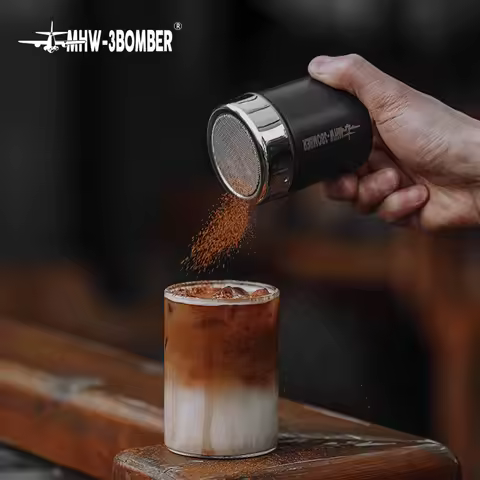 MHW-3BOMBER Stainless Steel Coffee Powder Spreader Fine Mesh Shaker Powder Sieve Professional Home B