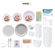 MTRADE Disposable Partyware | Paper Plate | Plastic Plate | Bowl | Stirrer | PE Gloves | Chopstick |
