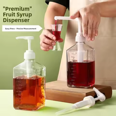 Hand-Pred Sugar Syrup Bottle Plastic Pr Bottle for Tea op Precise Measurement Juice Dispenser Food a