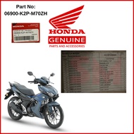 SM Cover Set Blue -Mat Ion Blue Metallic (2024)（ 06900-K2P-M70ZH ）RS-X 💯 Honda Original Ready Stock