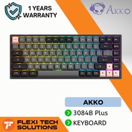 Flexi Tech AKKO Black &amp; Pink 3084B Plus Multi-Mode Wireless Hot-Swap Keyboard