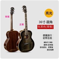 旅行結他初學者便攜單板民謠小木結他 單板(36吋圓角)化黑色