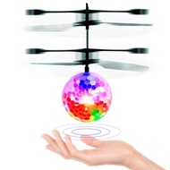 Flying Toy Ball Infrared Induction RC Flying Toy Built-in LED Light Disco Helicopter Shining Colorful Flying Drone Games Toys