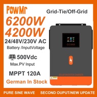 EU US 4.2KW 6.2KW On-Grid Pure Sine Wave Solar Inverter DC 24V 48V 220V AC MPPT 120A Solar Charge Pa