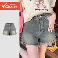 Lovito Women's Casual Blue Denim Shorts for Spring/Summer  Lovito Seluar Pendek Denim Kasual Wanita,