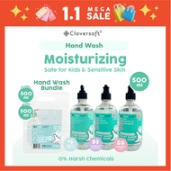 [Bundles] Cloversoft Plant-Based 99.99% Antibacterial Gel hand Wash Bottle + Refill 500ml (Tea, Grap