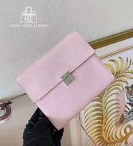 🌈Hermes💗Clic 16💗3Q櫻花粉銀扣💗98.5新🌈山羊皮🌟clic16🌟clic🌟hermeswallet🌟愛馬仕🌟