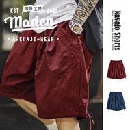 MADEN กางเกงขาสั้นปัก Navajo สไตล์อเมริกันใหม่2025กางเกงบางชายหาดเนื้อแดงทรงหลวมฤดูร้อน