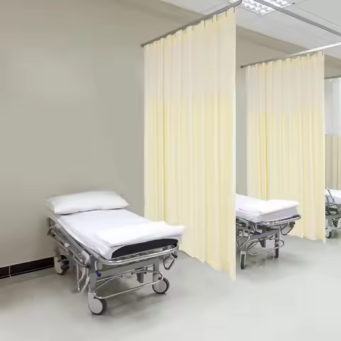 Hospital Privacy Curtain Polyester Flame Retardant Medical Curtain Room Divider Cubicle Curtain with