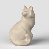 數碼 三維模型STL CNC Router文件 3dprintable Statuette Sitting Cat