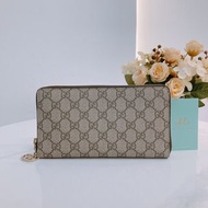 MS0500 GUCCI 拉鏈長銀包 經典Gucci花紋GG SUPREME ZIP AROUND LONG WALLET CANVAS BROWN X GHW [UNUSED]