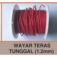 WAYAR TERAS TUNGGAL 1/0.5MM - PANJANG 30CM /1 METER(HITAM/MERAH)