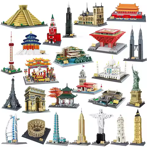70+ Models World Famous Architecture Eiffel Tower Taj Maha Building Blocks London Paris Wange Expert
