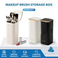 Makeup Brush Storage Box – Automatic Lifting Organizer, Dustproof Cover, Compact Cosmetic Holder