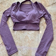 Crop pull up TB gym top