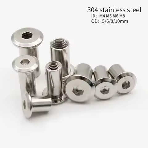 30pc M4 M5 M6 M8 304steel Hex Socket Splint T-shaped Nuts Butt Knock Lock Screw Connector for Bunk B