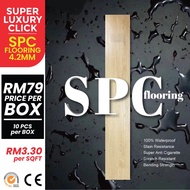 4.2MM VINYL WATERPROOF SUPER LUXURY CLICK FLOORING/4.2MM LANTAI DIY VINYL FLOORING WATERPROOF SPC SISTEM KLIK️️️ 24SQFT