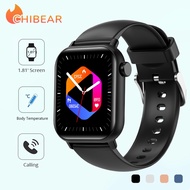 ChiBear 2023 1.81 inch Bluetooth Call Smartwatch Men Support Body Temperature Measure Women Smart Watch PK iwo 13 W27 W37 Pro S7