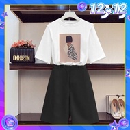 CY 111 Women Summer New Girls Leopard Print Fashion Female Half Sleeve Round Neck T-shirt Shorts (Tw