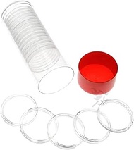 Red Capsule Tube & 20 H38 Direct Fit Coin Holders for Silver Dollars by OnFireGuy