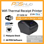Zywell Wifi Thermal Receipt Printer ZY606 USB+LAN+SERIAL+WIFI 80mm