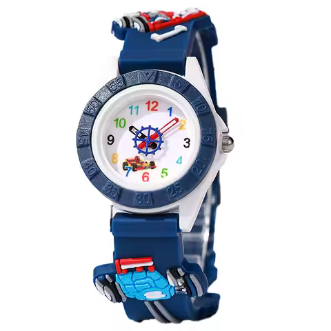 Children's Watch Fashion Digital Robot Design Quartz Watch Casual Silicone Cartoon Boys Clock Gift W