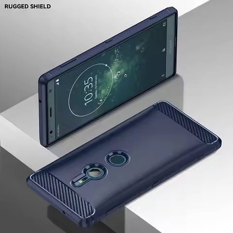 Case For Sony Xperia XZ2 H8266 H8216 Carbon Fiber Skin Soft Silicone TPU Back Cover For Sony XZ 2 Co