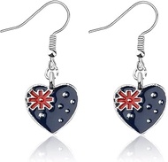 Australia Flag Heart Charm Earring Flag Gift Australia Flag Gift Australia Jewelry