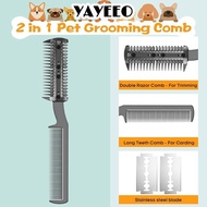 YAYEEO Pet Razor Comb, Safe Universal Dogs Razor Comb, Replacement Cleaning Brush Durable Dog Groomi