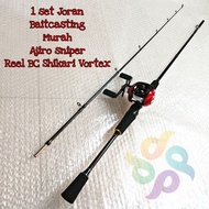 satu set joran bc murah sniper baitcasting reel shikari voltra vortex