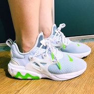 NIKE REACT PRESTO 粉灰藍 螢光綠 反光鞋帶 魚骨 慢跑 休閒 襪套 女版 US6.5 23.5號 CD9015-401