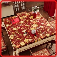 New Chinese style wedding table cloth, red square coffee table cloth, engagement and celebration dec