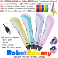 FREE 10M PLA Filament USB 3D Pen Full Set LCD V2 3D Printing Doodle Arts Craft Drawing SMK RBT Schoo